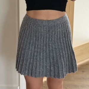 Vestique Gray Pleated Skater Skirt